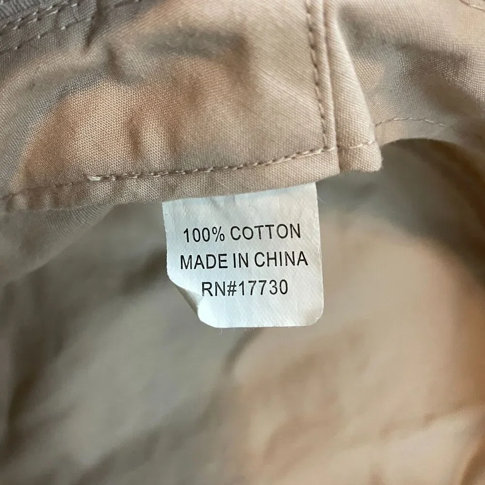 Unbranded Bucket Hat Kids One Size Beige Cotton Sun Cap Solid Basic Outdoor